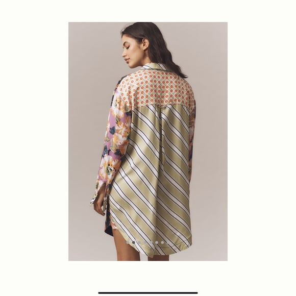 Maeve The Soren Mixed-Print Mini Shirt Dress - Picture 5 of 6